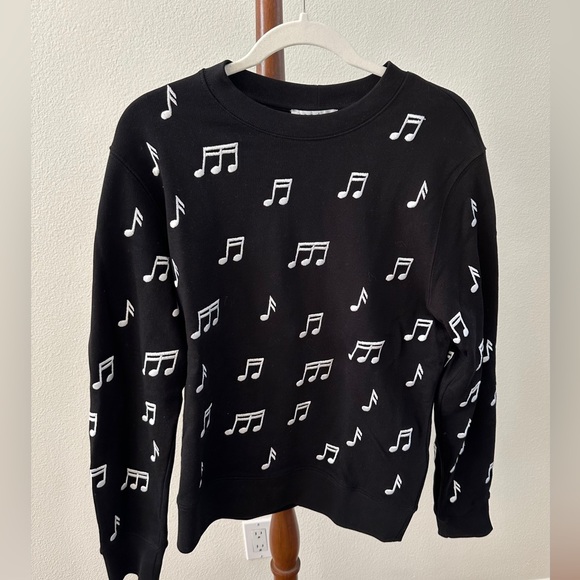 Sandro Paris black cotton embroidered music note sweatshirt 
Size 1 / - Picture 2 of 5